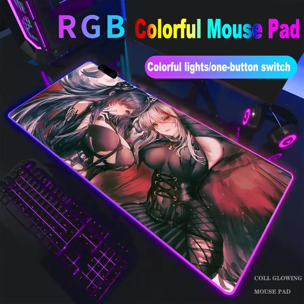 Mouse Pad Unicorn Azur Lane High-end E-sports Mouse Pad RGB Mouse Pad LED Pc Large Student Writing Pad Gamer Mat HYBXXC