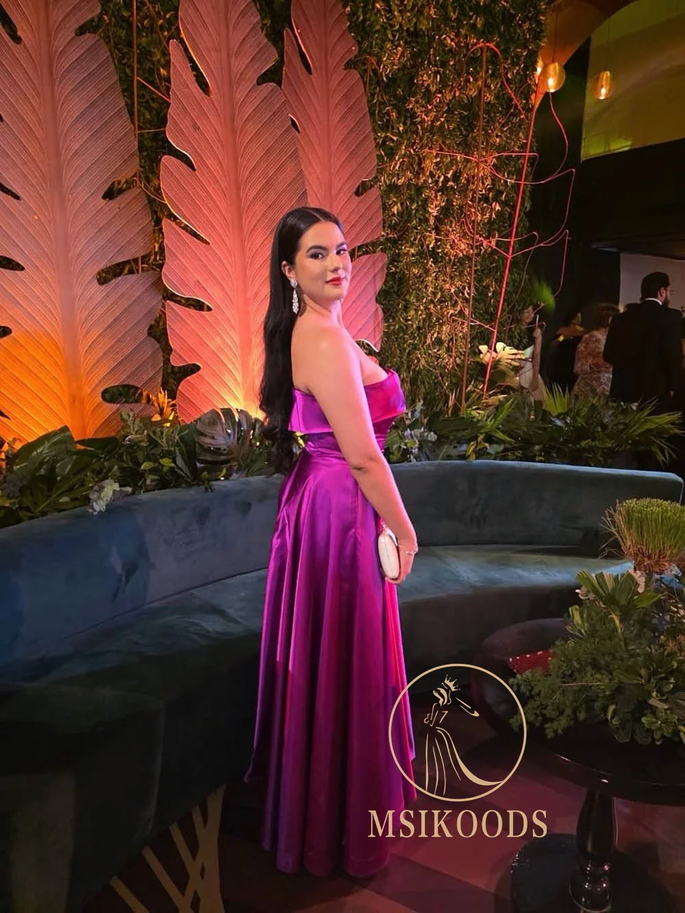 Msikoods Satin Prom Dresses 2025 Wedding Guest Dress Floor Length Elegant Evening Dress Woman Simple Party Gown Customized