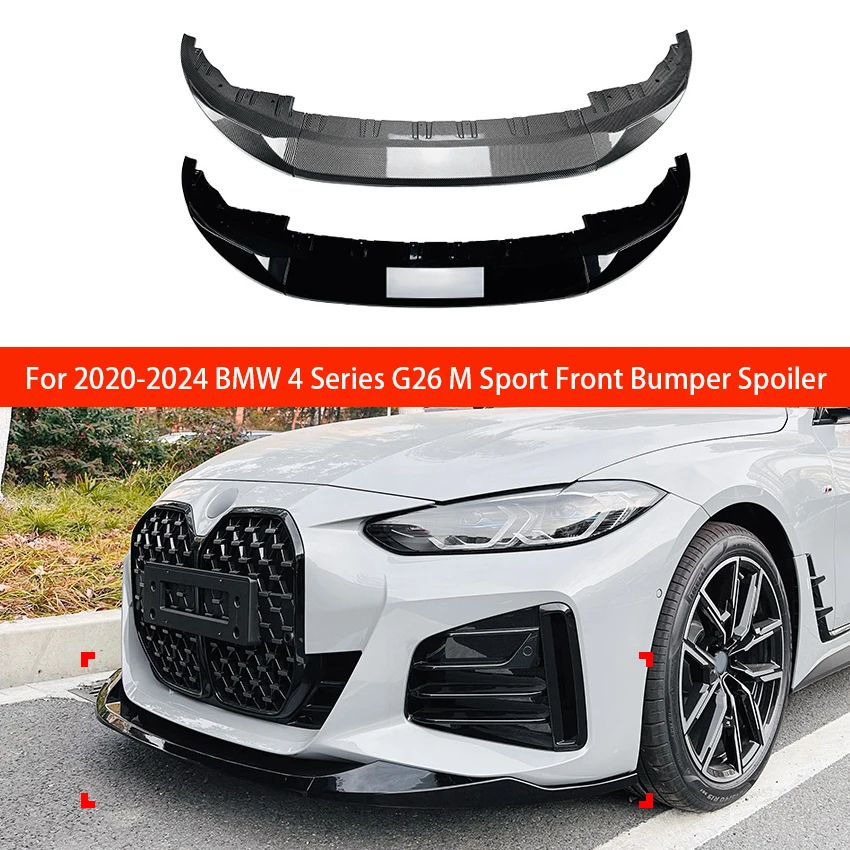 

For 2020 2021 2022 2023 2024 BMW 4 Series G26 M Sport M440i i4 M50 Gran Coupe Front Bumper Spoiler Blade Lip Splitter