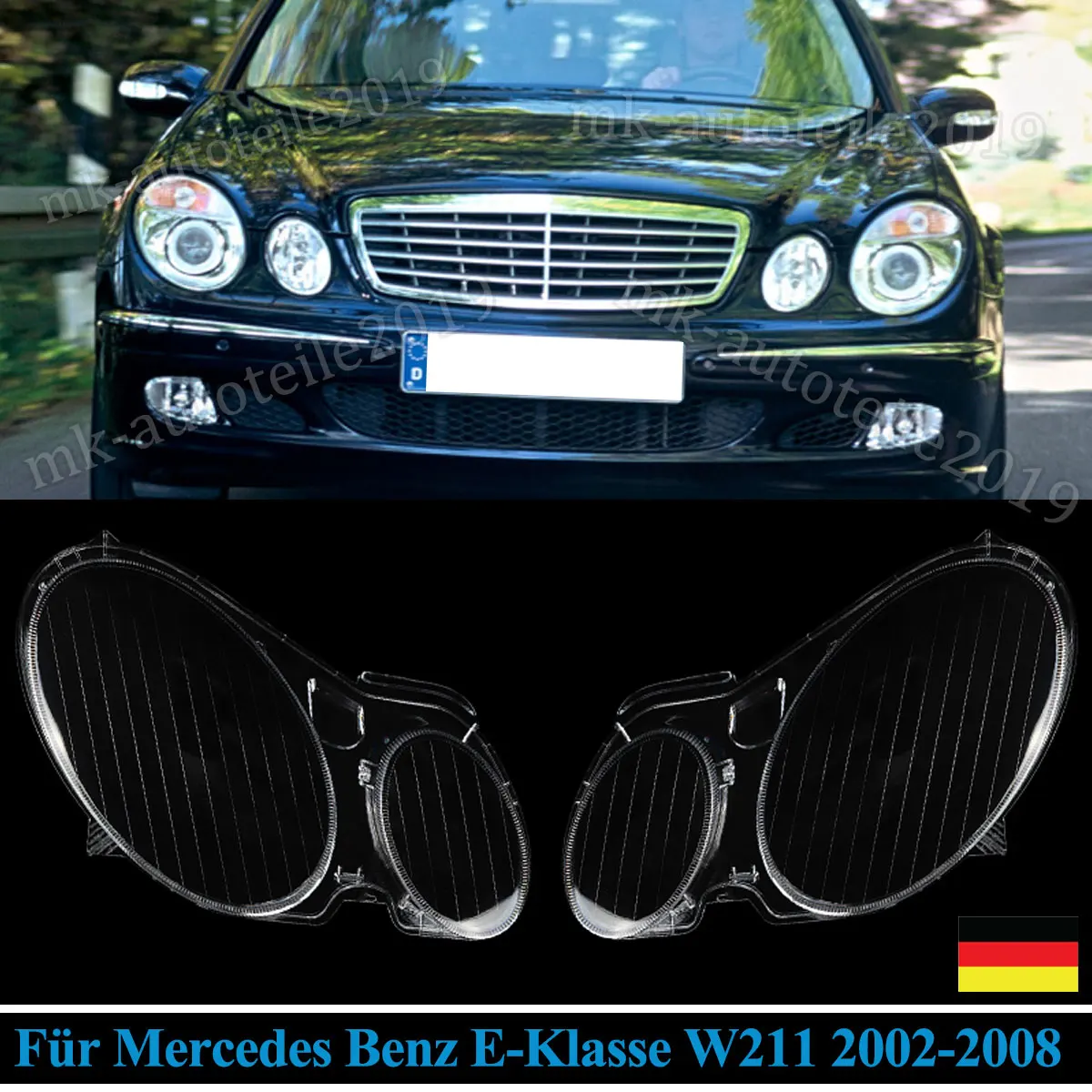 

For Mercedes-Benz E Class W211 E280 E300 E320 E350 E500 E550 2002-2008 Headlight Headlamp Lens Cover Car Accessories Tools