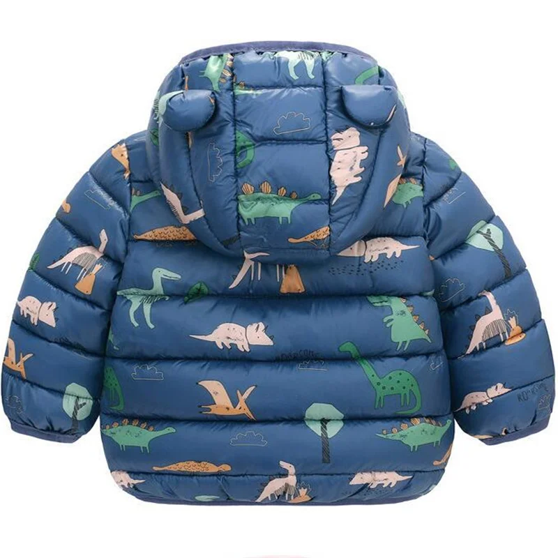 2023 Baby Girls Jackets For Kids Cartoon Bear Zipper Coats Autumn Boys Warm Hooded Down Jackets Children Christmas Outerwear