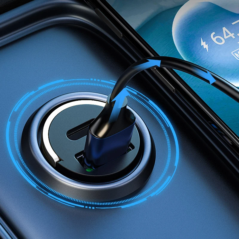 شاحن سيارة عالمي شحن سريع QC3.0 نوع C USB + PD شاحن سريع للهاتف آيفون شاومي سامسونج هواوي ولاعة السجائر