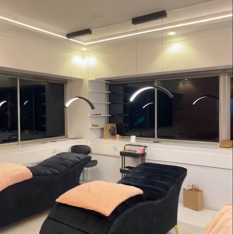 28\" Dimmable Half Moon LED Light Lamp Ceiling Mounted Fill Light for Tattoo Artists Eyelash Technicians Photographic Lighting