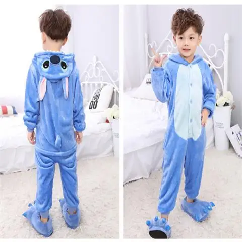 Disfraz de Cosplay de Anime Kawaii Stitch Angel, bonito pijama de una pieza de Lilo Stitch, ropa de dormir con capucha, disfraz de Halloween para niños y niñas