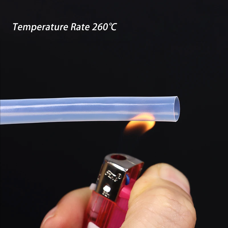 1M 5M 10M Transparent PTFE Heat Shrink Tubing 1.7:1 Shrink High Temp 260°C 600V Wire Cable Insulation Waterproof Multiple Sizes