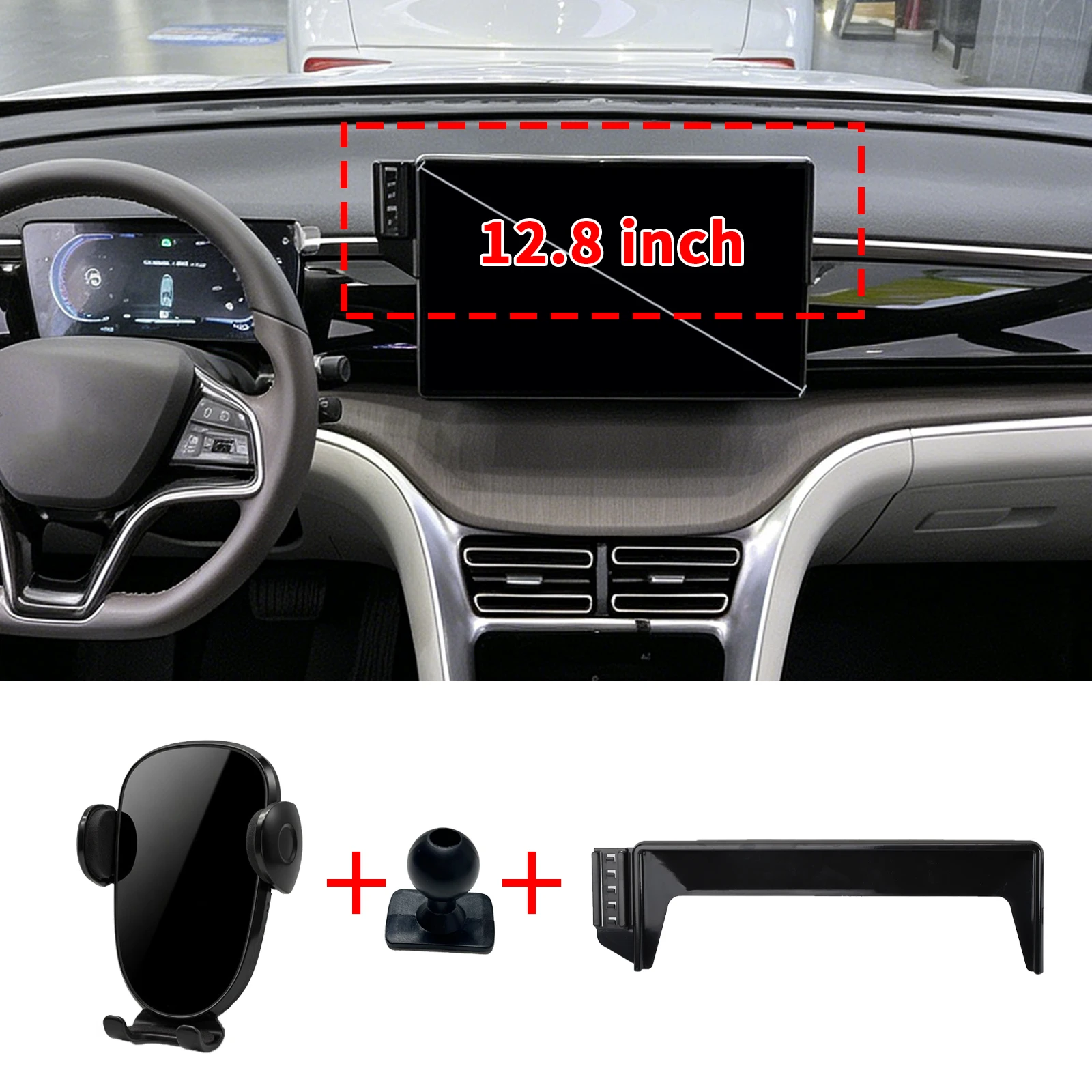 for BYD Sealion 5 DM-i 2023-2026 2027 LHD 12.8inch Mobile Phone Bracket, Dashboard Mount Simple Installation Car Accessories