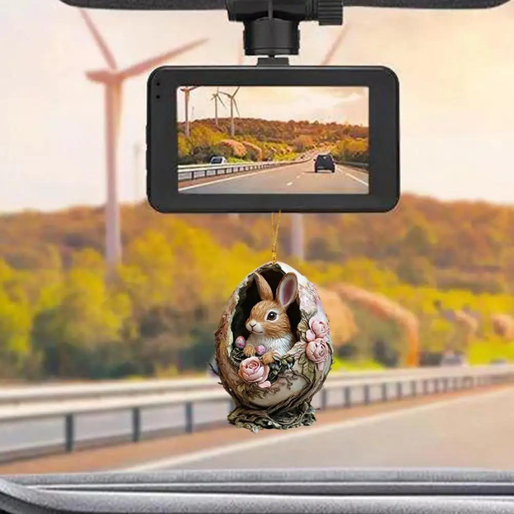 

Easter Bunny Ornament Easter Car Accessory Easter Bunny Hanging Ornaments with Lanyard Adorable Statue Pendants