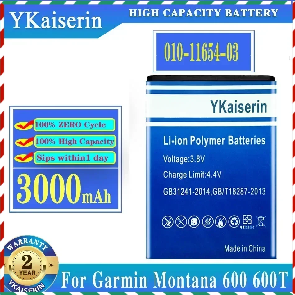 

YKaiserin 010-11654-03 3000mAh Battery For GARMIN Atemos Monterra 680t 650t 610t 600t for Alpha Handheld GPS VIRB