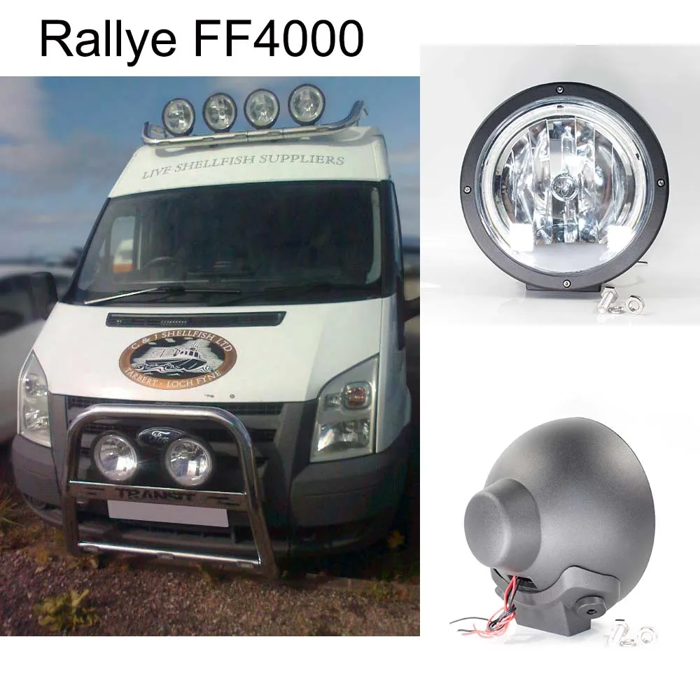 

1x 12v/24v 9" Aluminum Rallye FF 4000 Combo Spot Lamp + LED Ring Van 4x4 Pick Car FORD TRANSIT