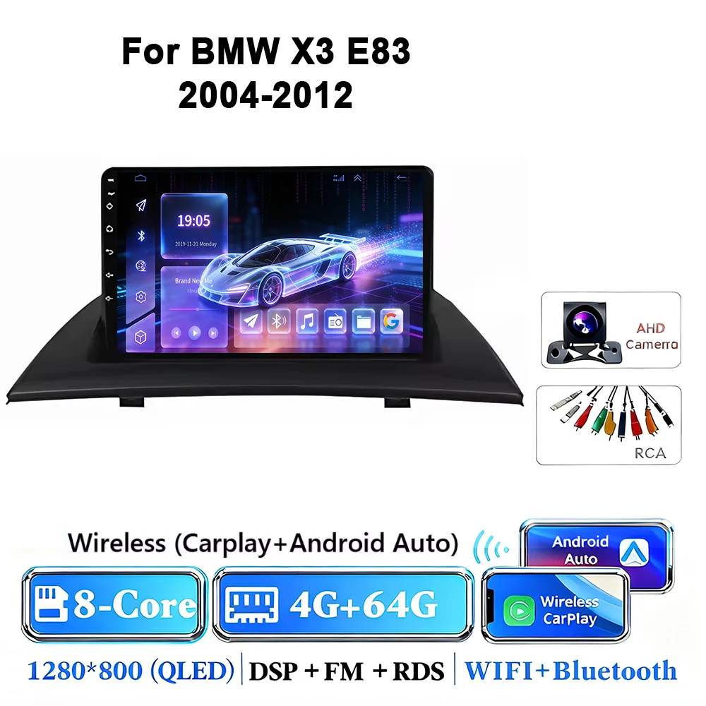 Android 17 autoradio voor BMW X3 E83 2004-2012 multimediaspeler GPS draadloze Carplay navigatiescherm monitor head unit stereo