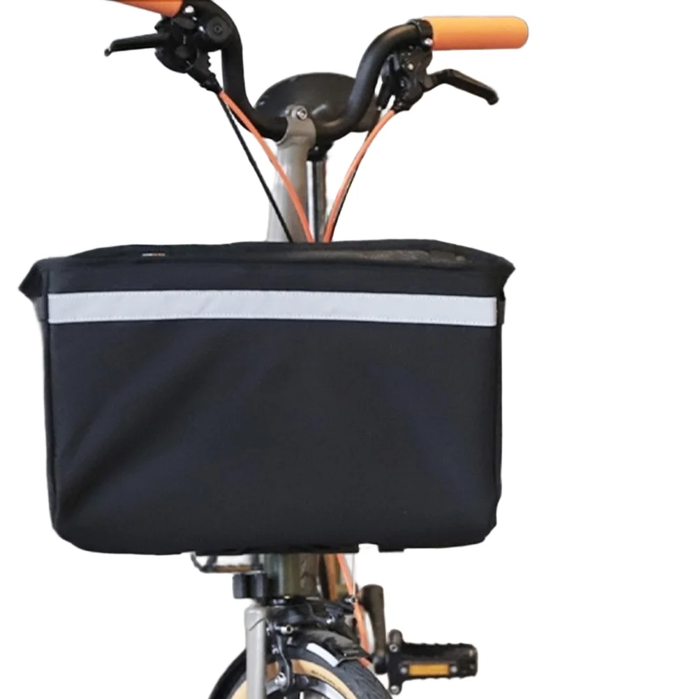 

For Brompton Folding Bike Basket Bag 41*31*16cm Large Capacity Storage Bag Bicycle Front Carrier Block Cycling Accessories