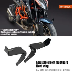 Motorcycle front fender fixed wing, improved aerodynamic fin adjustable wing for KTM 1290 SUPER DUKE R from 2018 to 2023