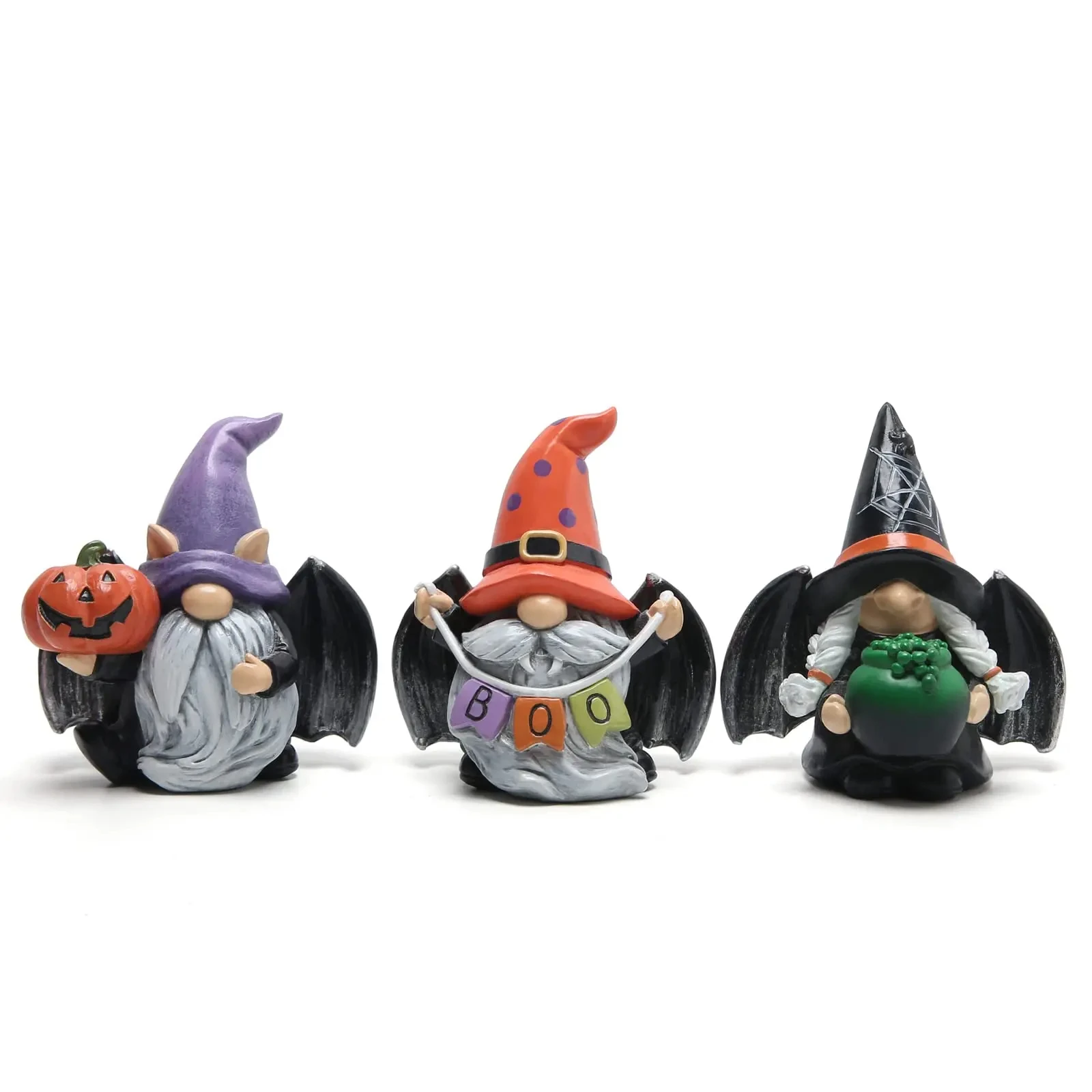 Imagem -06 - Decorações de Gnomos de Halloween Artesanal Estatuetas de Gnomos Escandinavos com Asa Preta Boo Halloween Abóbora Decoração de Mesa Presentes Peças