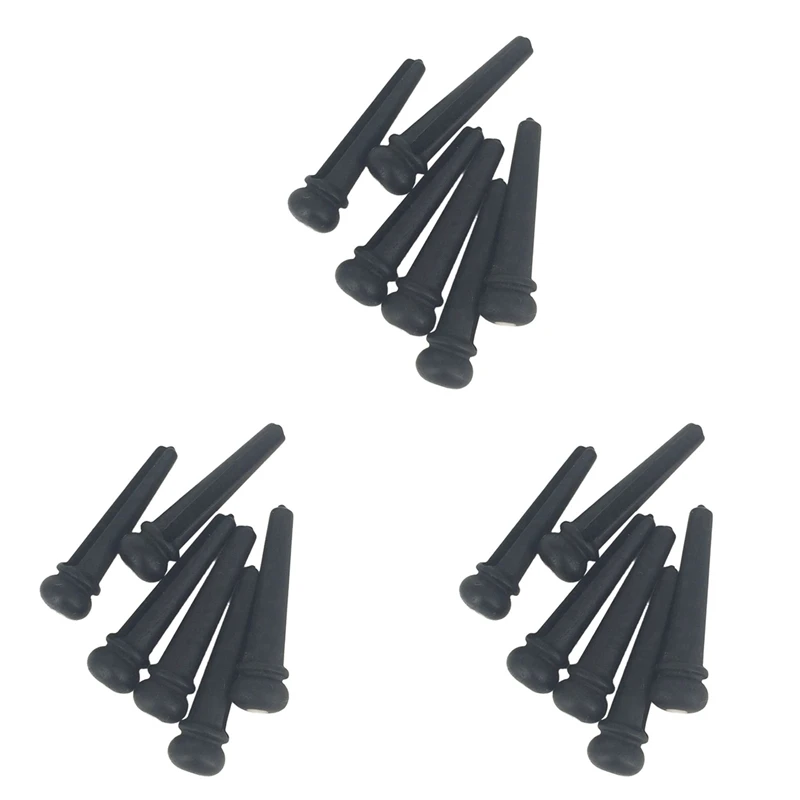 3X Ebony Guitar Bridge Pins,Ebony End Pin,Endpin,Abanlone Dot For Acoustic Guitar Parts Replacement (Black)