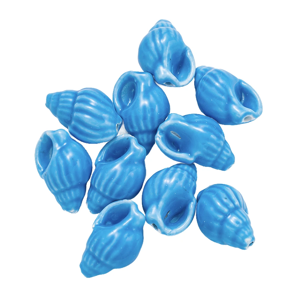 10Pcs Shell Sea Conch Ceramic Beads For DIY Handmade Craft Bracelet Necklace Earring Jewelry Make Material Accessories Wholesale