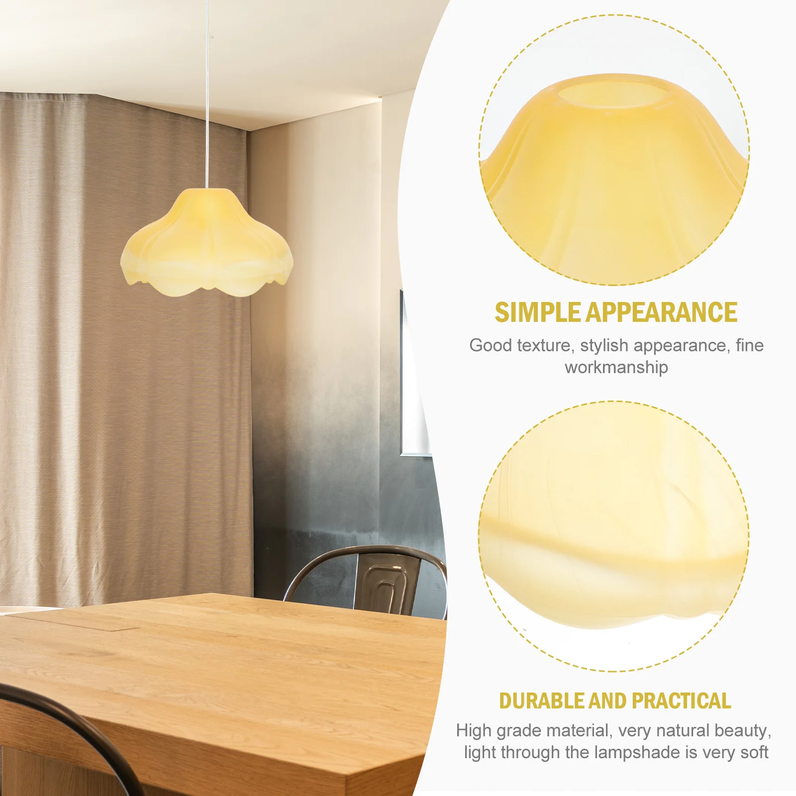 

1 Piece Glass Lamp Shade Smooth Frost Finish for Chandelier Desk Lamp Softens Light Protective Decorative Cover Household