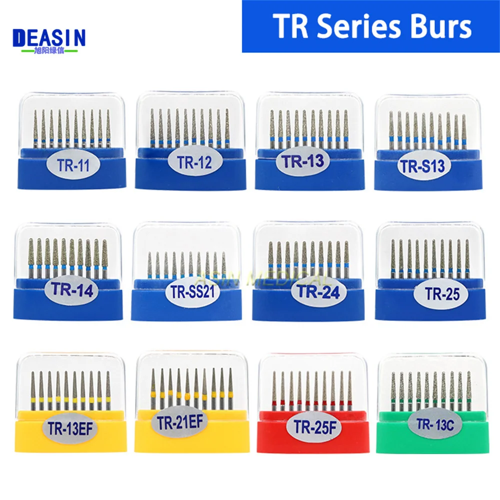 10pcs/Pack Dental Teeth Polishing Burs FG 1.6mm Dental Diamond Polishers for Polishing Smoothing Teeth Polishers TR Series