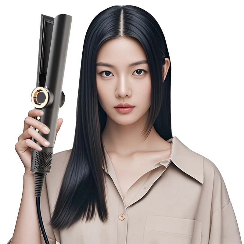 STLFSTLFFlat الحديد متعدد الأنماط Plancha Cabello مجفف الهواء الساخن يستقيم الحديد المسطح المهنية مكواة فرد الشعر مع الهواء
