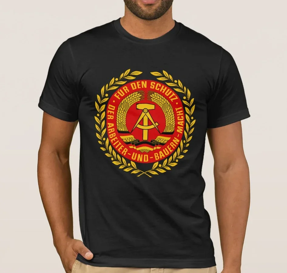 GDR DDR NVA Emblem German Communist East Germany Gift T-Shirt 100% Cotton O-Neck Short Sleeve Casual Mens T-shirt Size S-3XL