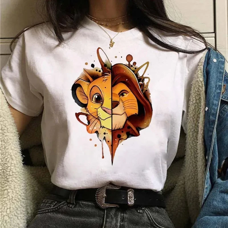 Disney Cartoon Hakuna Matata Lion King Printed Women Cotton T-Shirt Harajuku Ullzang Female T-shirt Ladies Tshirt Graphic Tops