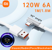 120w For Xiaomi L Shaped Turbo Charge Cable Usb Type C 6a Hyper Charge Cabo Usb Tipo C L Bend Mi 11 Redmi K40 K50 Poco X4 F3 F4