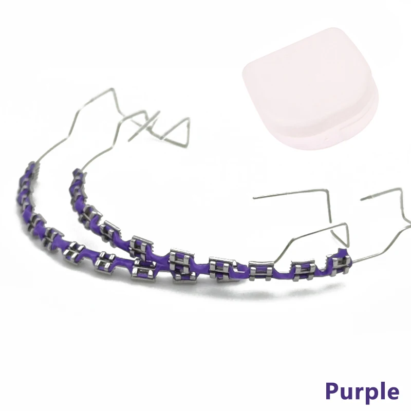1Pair Metal Wires Fake Braces Colorful Brackets For Teeth Temporary Metal Bracket Orthodontic Dental Decor Ligature Ties Dental