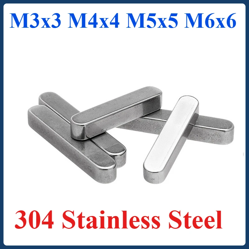 

304 stainless steel flat key pin with rounded corners M3x3 M4x4 M5x5 M6x6