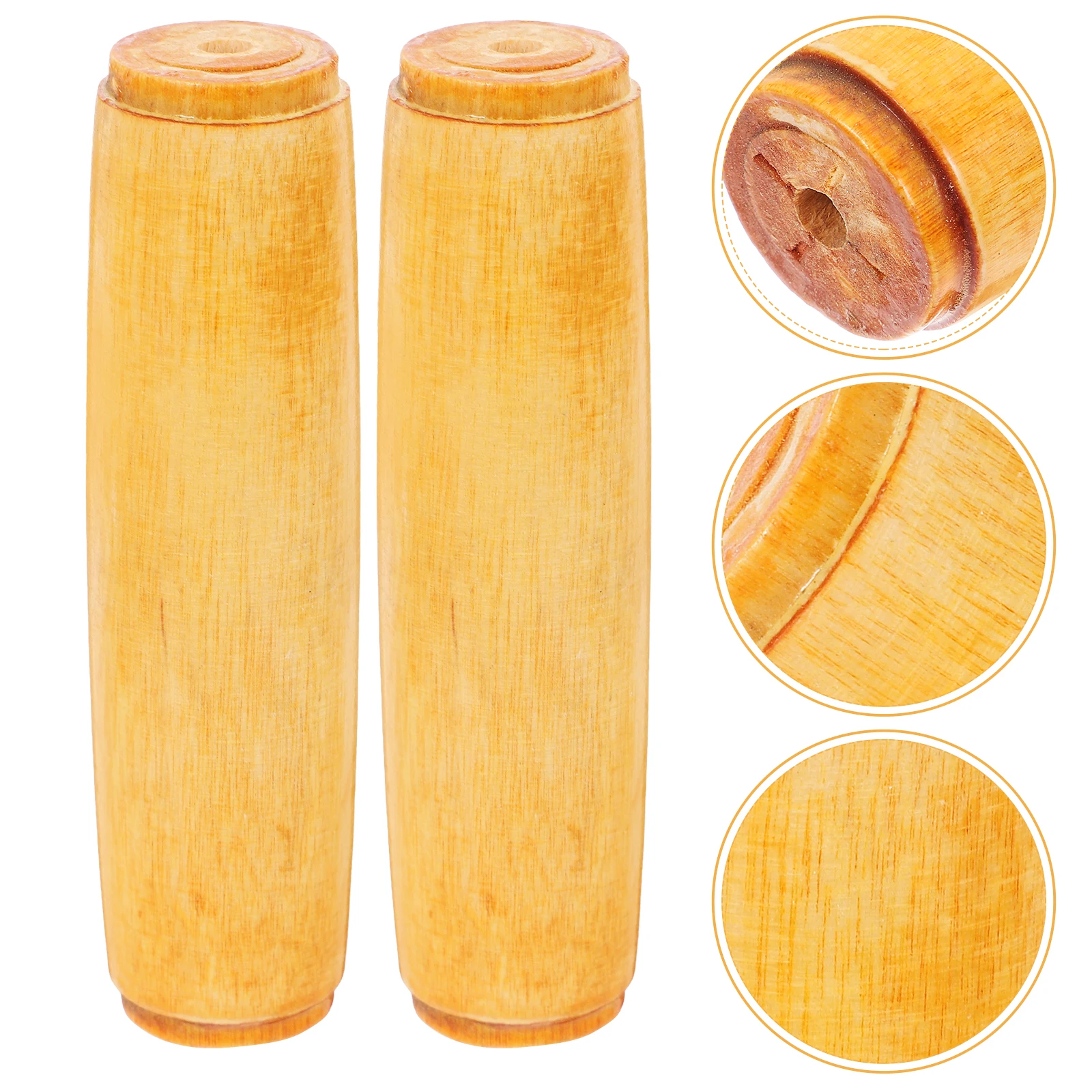 

2pcs Wooden Ergonomic Grip Replacement Universal Hole Durable Wood Handle For Rasp Cutter Portable File Tool Sturdy File Grip