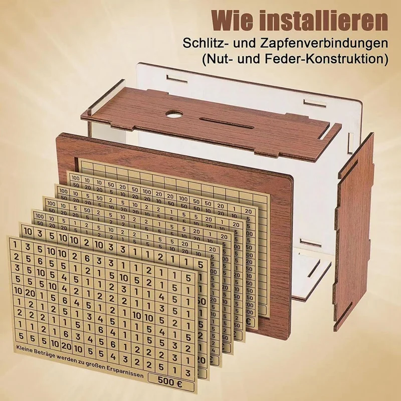 Деревянная Копилка в стиле ретро, копилка для взрослых, многоразовая копилка, Оловянная копилка для денег, 1 шт.