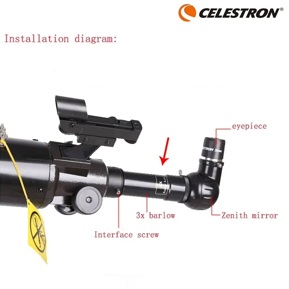 Celestron 3x Barlow  Lens  1.25 Inch Eyepiece Optical Lenses Plastic Professional Astronomical Telescope Accessorie