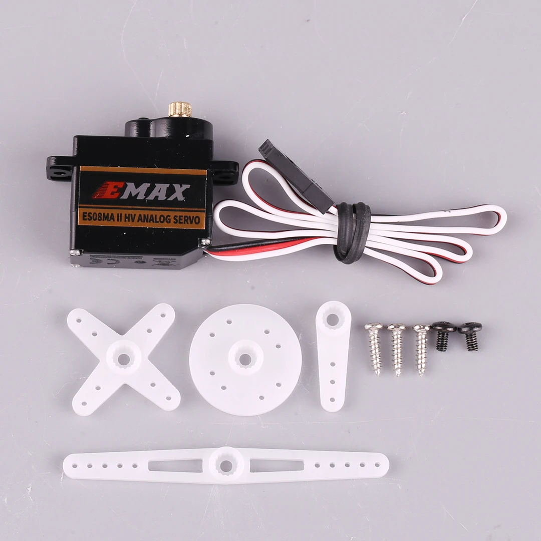 EMAX ES08MA II HV 12G Servo analogico ad alta tensione con ingranaggi metallici per auto da barca aereo elicottero RC - Servo telecomandato universale