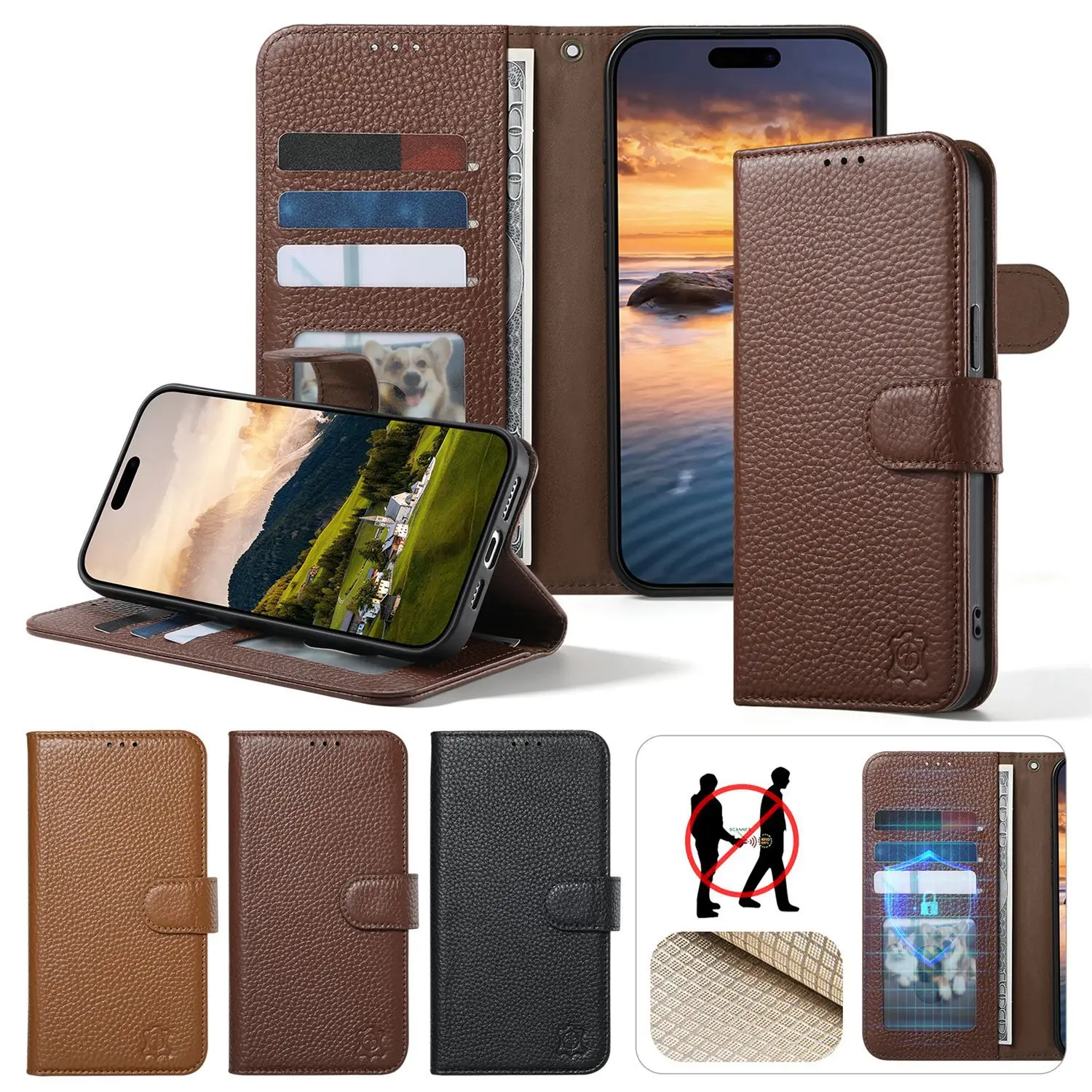 Retro Solid Color Leather Magnetic Flip Cover for Google Pixel 11 10 9 Pro XL / 7 8 9 Pro / 10A 9A 8A 7A with Wallet Card Slots