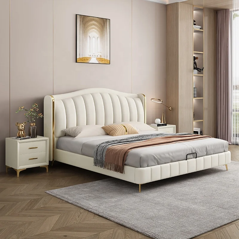 Wholesale Price Modern Design Bedroom Furniture Custom Comfortable Box Spring White Luxury Children Bed with Storage for Sale