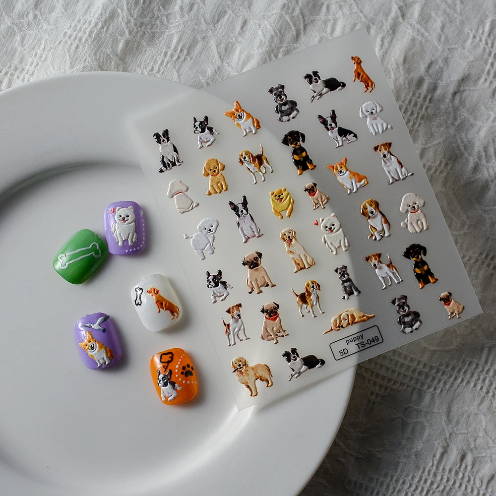 Cows 5D Nail Stickers Stickers Para Uñas 스티커 Nail Design