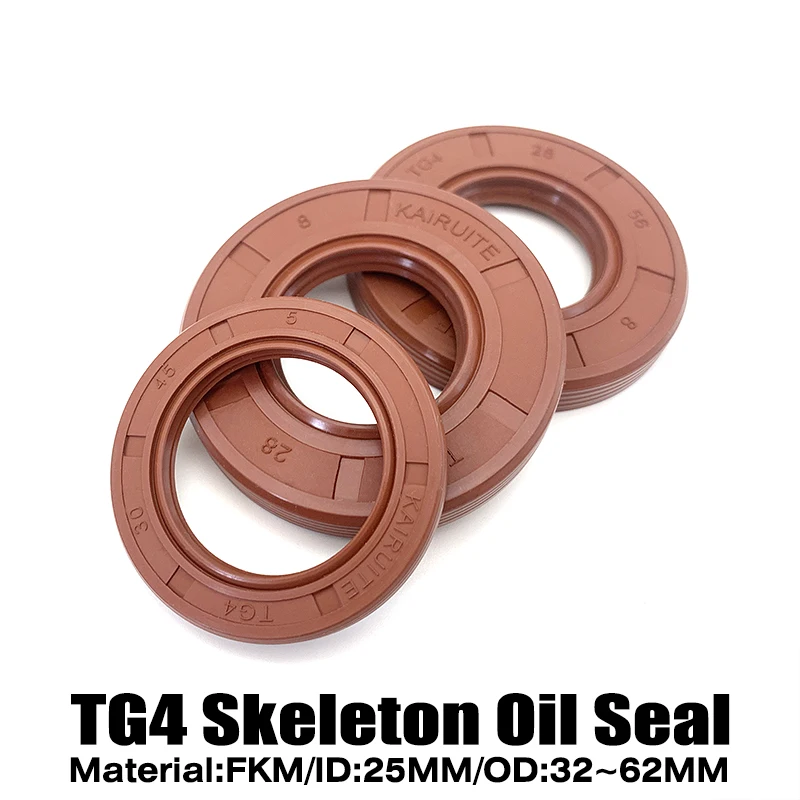 Skeletoliekeerring ID 25 mm OD 32 mm ~ 62 mm FKM TG4 Fluorrubber Hoge afdichting Bestand tegen slijtvast Geschikt voor hydraulische apparatuur
