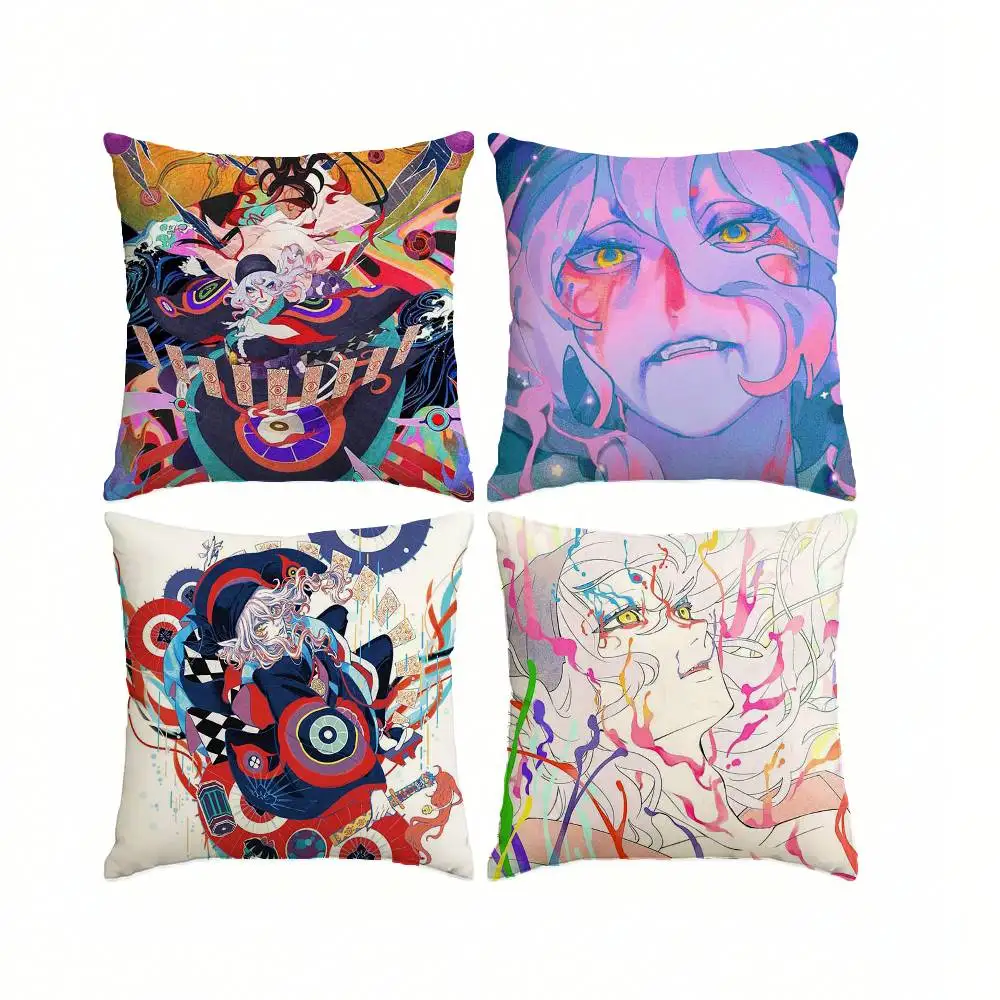 Anime M-Mononoke Cool K-Kusuriuri  Square Double-Sided printed Pillow Case Bedroom Bedside Pillow Sofa Cushion Cover
