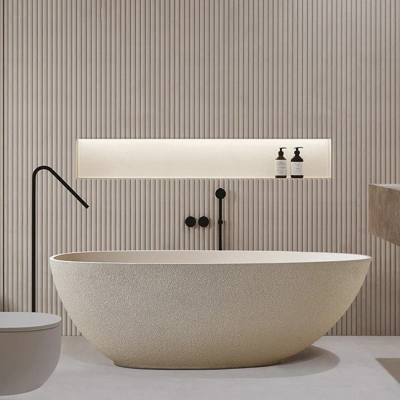 Onehappy Freestanding Nano Rock Grain Bathtub 1500X860X550mm One Piece Molding Eco Friendly Antibacterial Heat Preservation Ergo