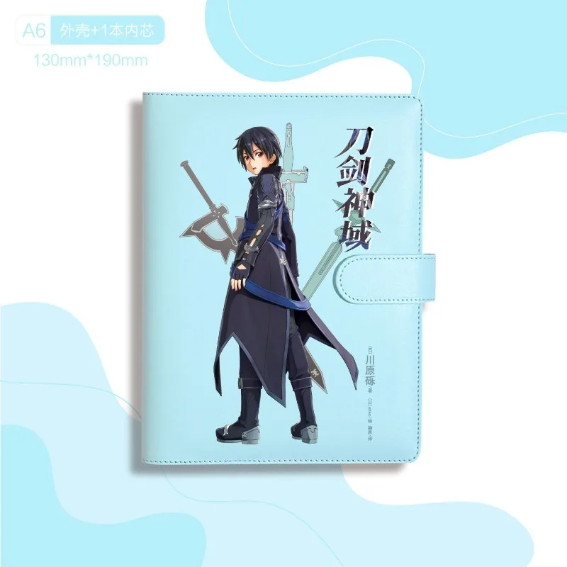 السيف الفن على الانترنت Asuna Krito أنيمي الكرتون دفتر الإبداعية شخصية بولي PU فضفاضة ورقة كتاب مذكرات الطالب القرطاسية بالجملة #4
