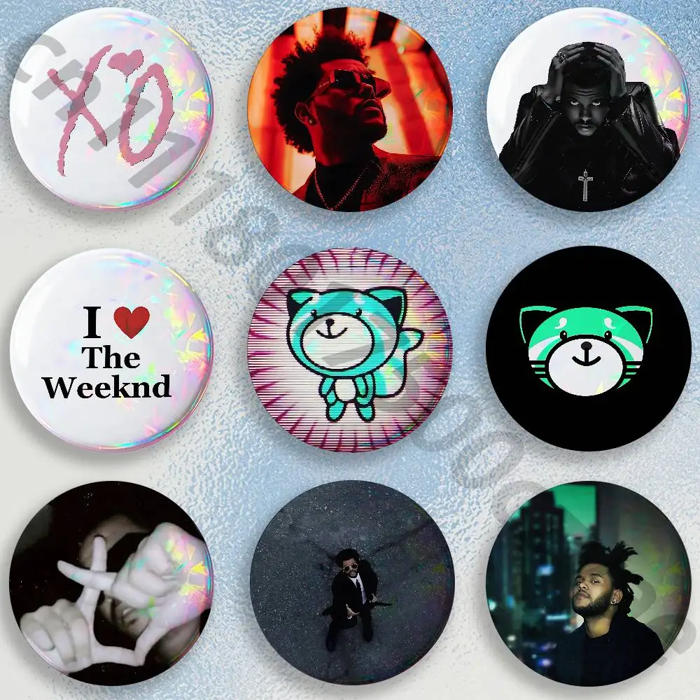 T-The Weeknd Tinplate Enamel Pins Creativity Printed Pictures Text Metal Lapel Badges Brooches