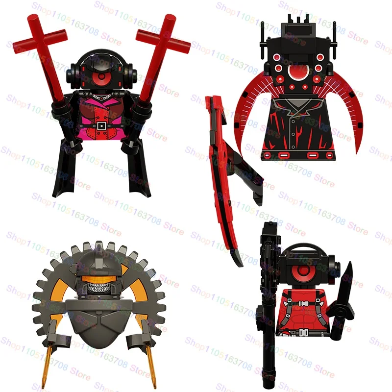 MOC Skibidi toilette homme Anime dessin animé briques poupées caméraman haut-parleur TV homme Mini Action briques blocs de construction figurines jouets