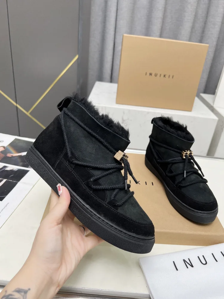 Fashion Winter Boots for Women Plush Lined, Mid Calf Snow Boots with Non-Slip Thick Sole, Comfortable for Daily Wear