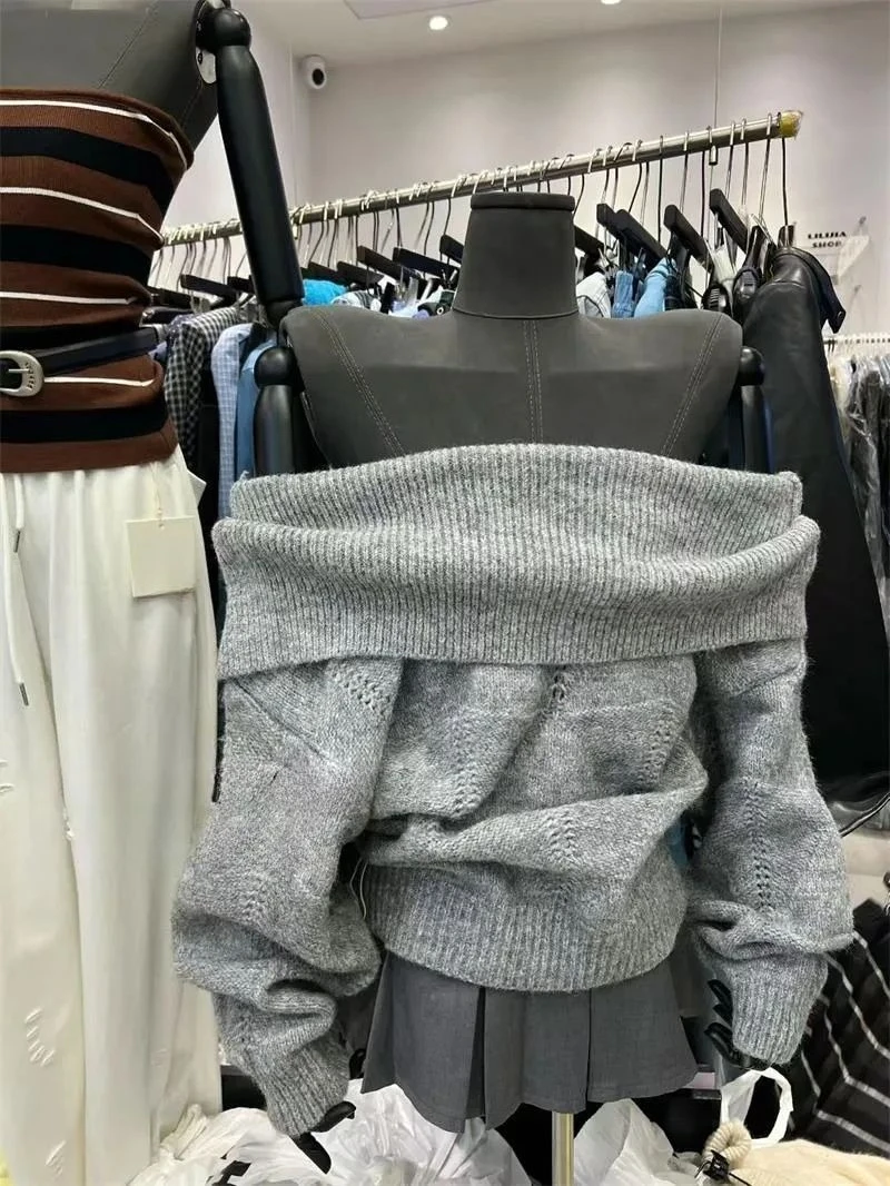 بلوفر نسائي كوري أنيق عتيق بأكمام طويلة سترات محبوكة أنيقة Y2K ملابس خروج جمالية للخريف #4