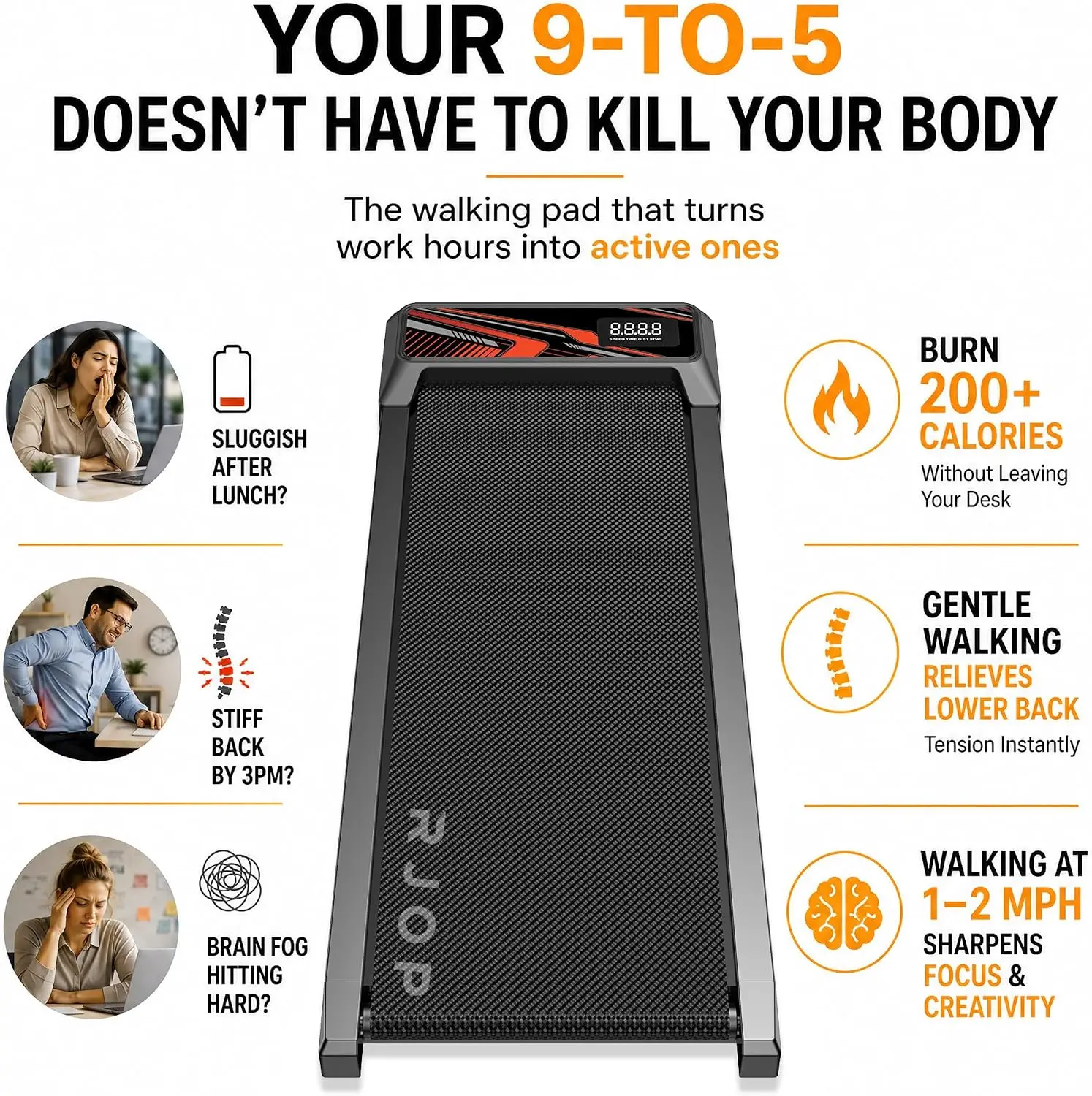 2.5HP Walking Mat with Incline Pad, Under Desk Treadmill for Home Gym | Walking Running Pad with Remote, 3 in 1 Low Noise Small