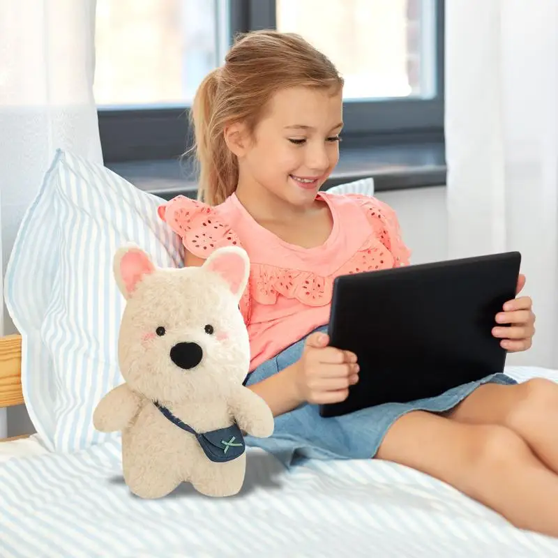 Perro de peluche de 13,7 pulgadas, figura de peluche suave de las tierras altas, muñecos de peluche huggable para niños y niñas, decoración del hogar para