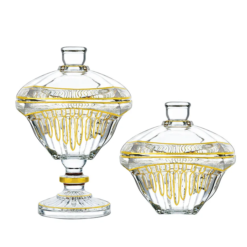 

Light luxury high-end home creative ornament crystal glass fruit bucket fruit plate living room home