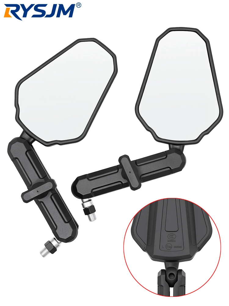 AliExpress RYSJM Dirt Bike Wide Folding Rearview Mirror Adjustable Motorcycle Side Mirror For Adventure Street Bike Reflectors Rear View Mirrors