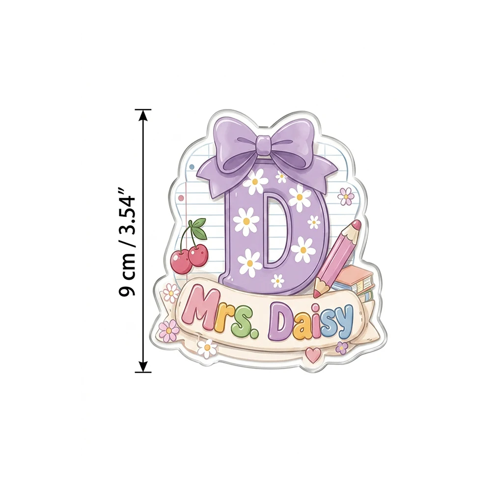 Custom Initial Letter Name Acrylic Refrigerator Magnet,Teacher Appreciation Gift,Birthday,Back To School Present,Kitchen Decor