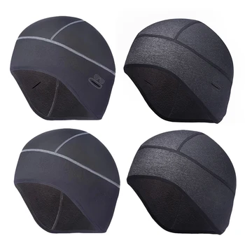 Gorro de ciclismo de invierno a prueba de viento, gorro térmico con calavera, forro para casco, correr, esquí, motociclismo, sombrero para bicicleta de montaña con agujero para gafas