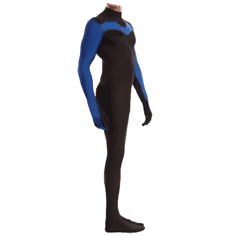 Blue Black Nightwing Cosplay Dick Grayson Costume Boys 3D Printed BodySuit Superhero Spandex Zentai Outfit Halloween Costume