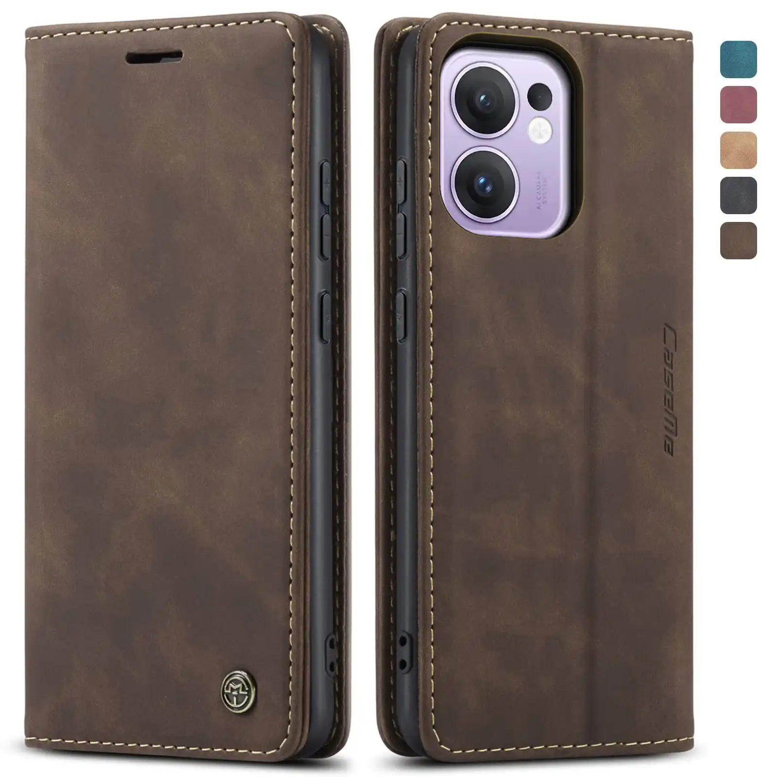 Luxury Retro Case for Oppo Reno13 F 4G 5G Multiple Card Slots Stand Function Phone Cover for Reno12 F Leather Wallet